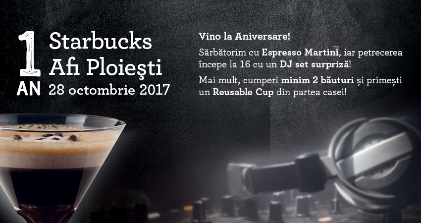 Strabucks AFI Ploiesti implineste 1 an pe 28 octombrie!