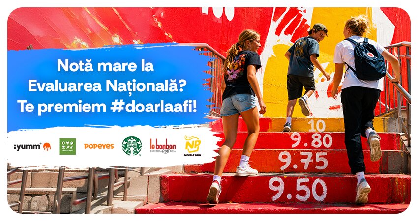 Medie mare la Evaluarea Nationala? Te premiem #doarlaafi